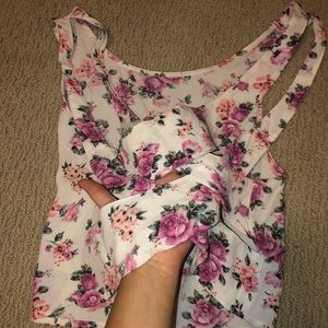 Open back floral shirt